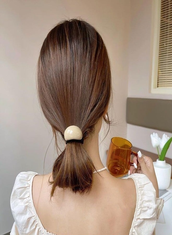 Xiwstar 4Pcs Geometric Oval Hair Scrunchies Acrylic Cuff Hair Ties Elastics Ponytail Holders Hair Bands Ropes for Women Girls - Image 5